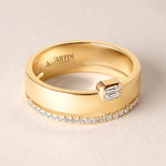 Emerald Cut Élevé Band Ring ABB-713.1-V2-EM-D-1  - Abtin & Co.