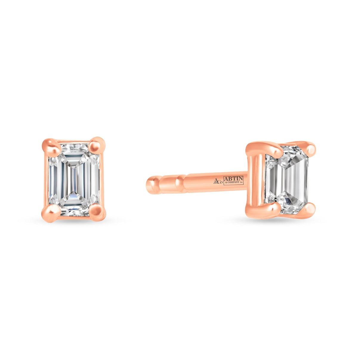 Emerald Cut Essence Prong Studs Earring ABE-228-D-7  - Abtin & Co.