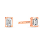 Emerald Cut Essence Prong Studs Earring ABE-228-D-7  - Abtin & Co.