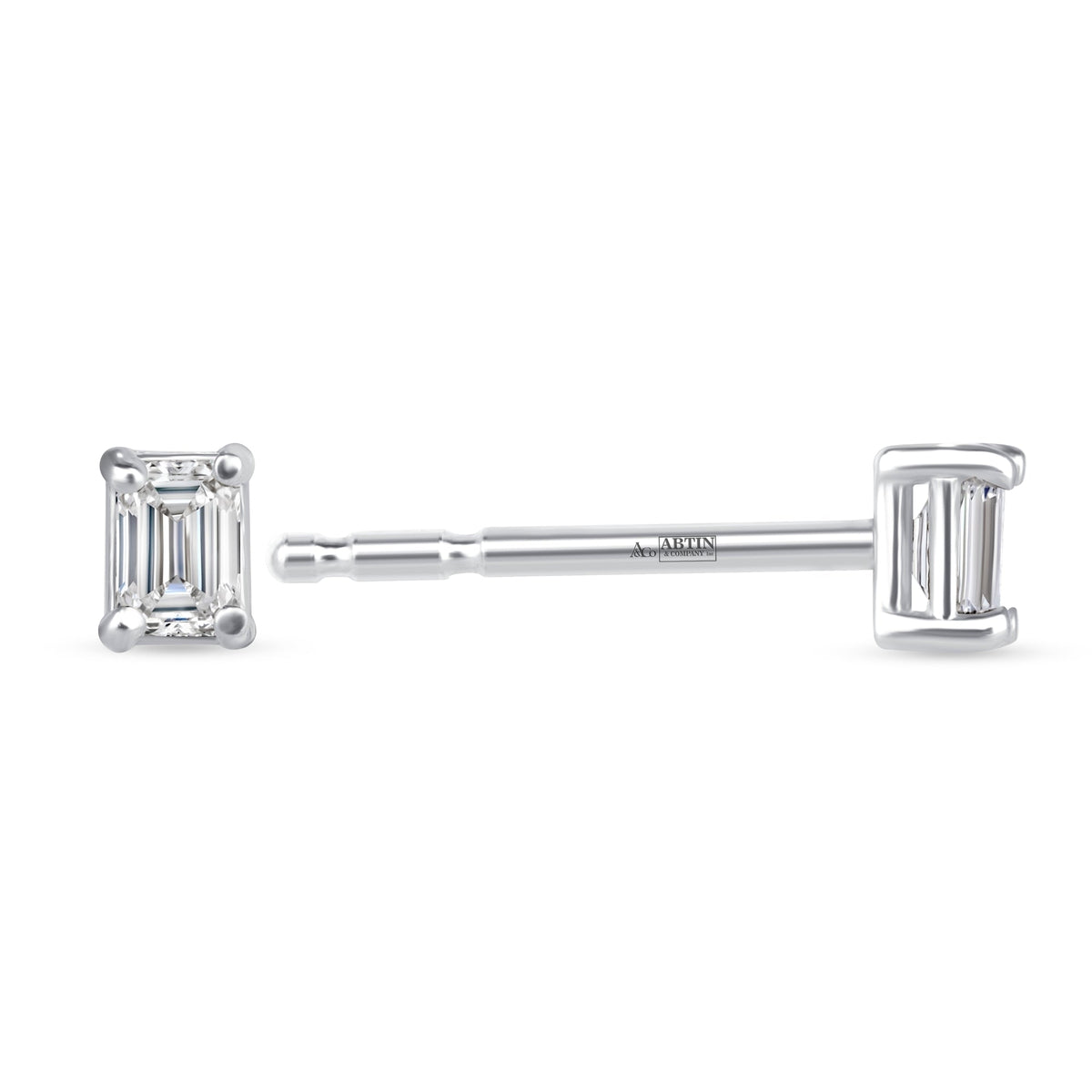 Emerald Cut Essence Prong Studs Earring ABE-228-D-4  - Abtin & Co.