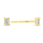 Emerald Cut Essence Prong Studs Earring ABE-228-D-1  - Abtin & Co.