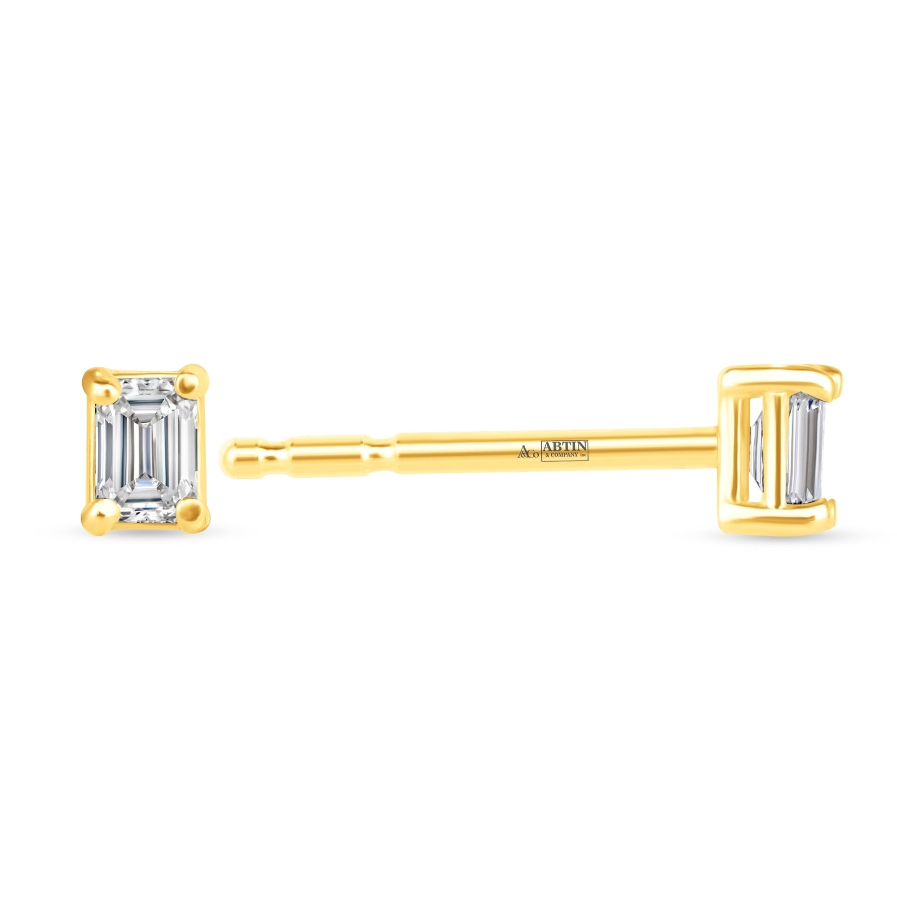 Emerald Cut Essence Prong Studs Earring ABE-228-D-1  - Abtin & Co.