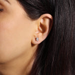 Emerald Cut Essence Prong Studs Earring ABE-228-D-1  - Abtin & Co.