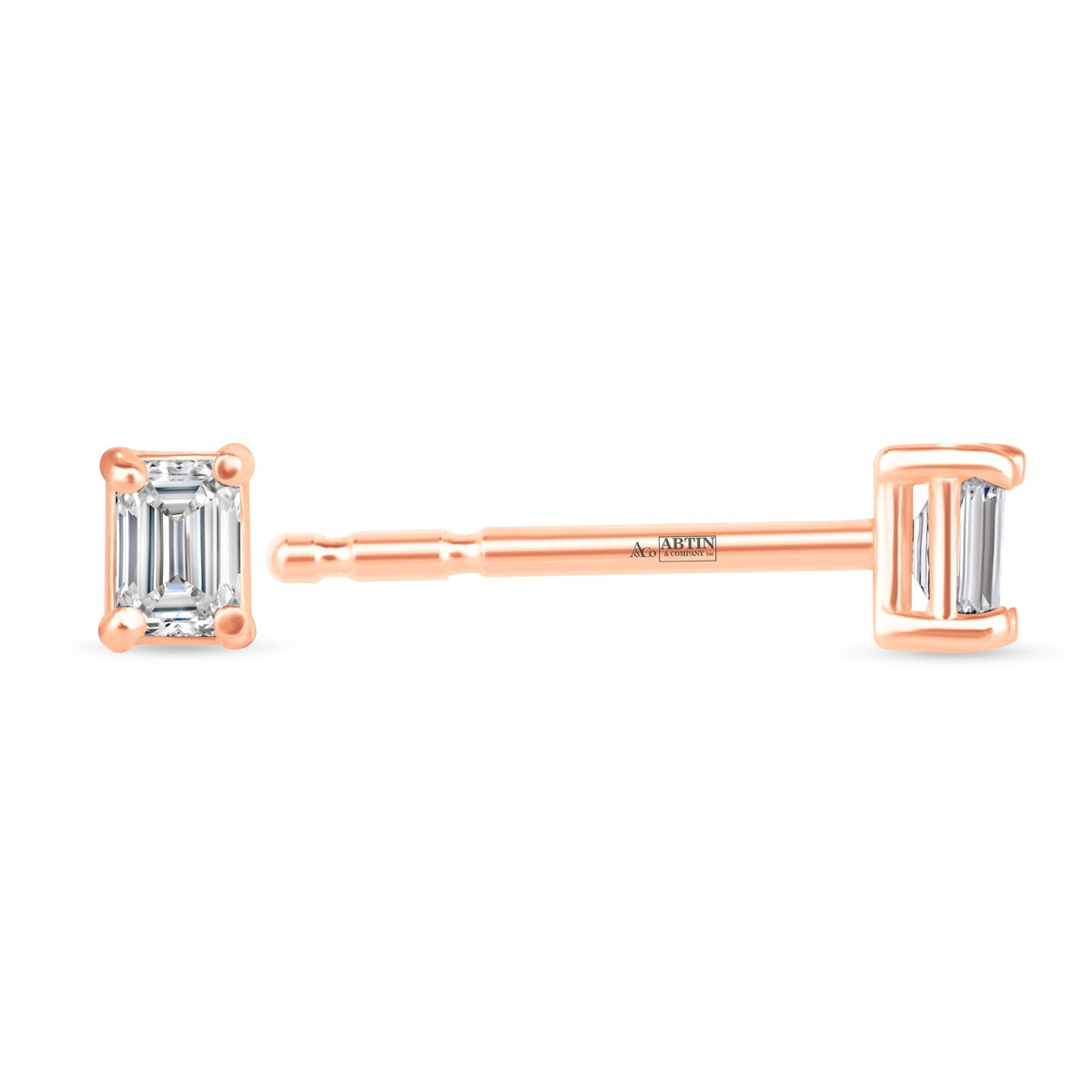 Emerald Cut Essence Prong Studs Earring ABE-228-D-7  - Abtin & Co.