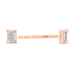 Emerald Cut Essence Prong Studs Earring ABE-228-D-7  - Abtin & Co.