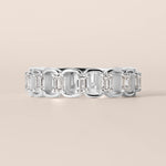 EMERALD CUT ICONICA Band Ring ABB-769-D-3  - Abtin & Co.