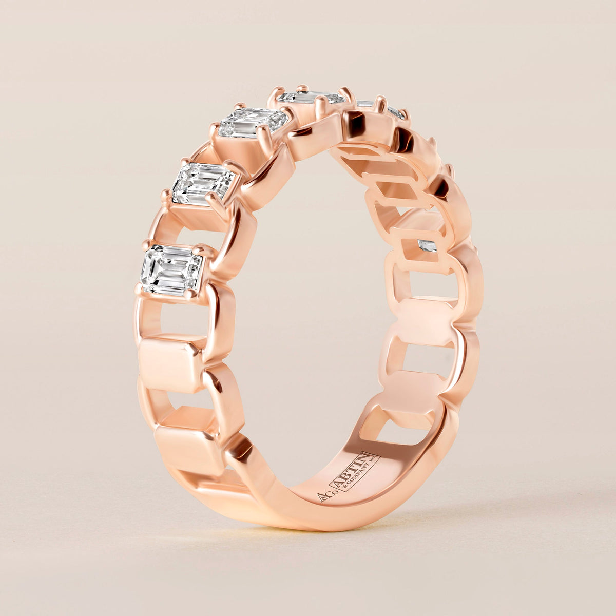 EMERALD CUT ICONICA Band Ring ABB-769-D-5  - Abtin & Co.