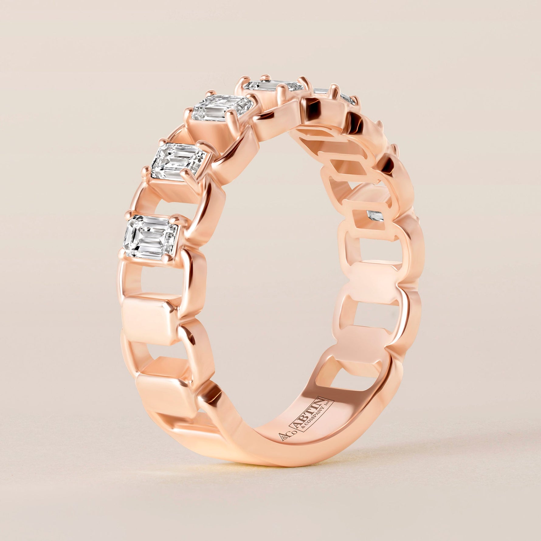 EMERALD CUT ICONICA Band Ring ABB-769-D-5  - Abtin & Co.