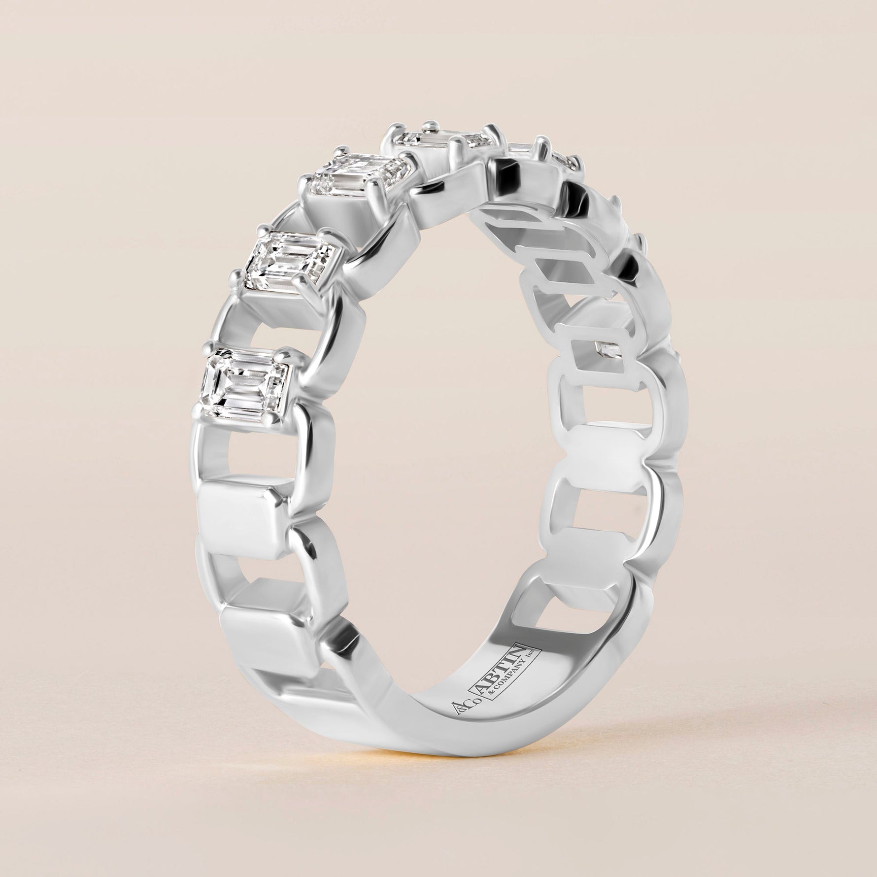 EMERALD CUT ICONICA Band Ring ABB-769-D-3  - Abtin & Co.