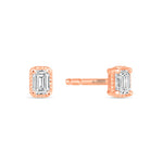 Emerald Cut Liora Bezel Studs Earring ABE-234-D-7  - Abtin & Co.