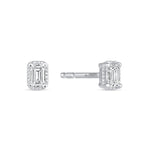 Emerald Cut Liora Bezel Studs Earring ABE-234-D-4  - Abtin & Co.