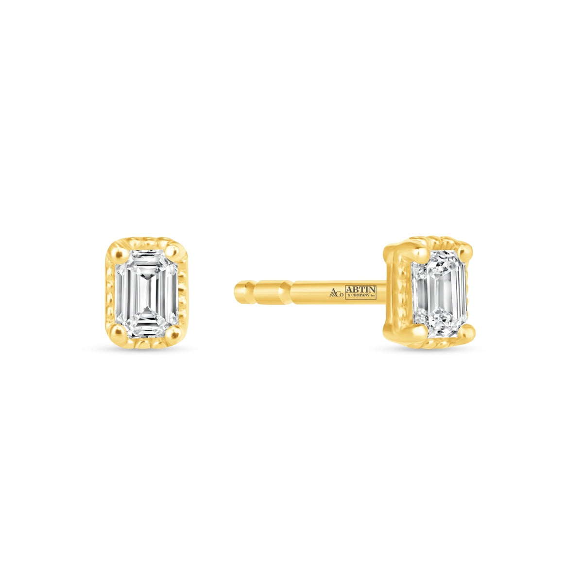 Emerald Cut Liora Bezel Studs Earring ABE-234-D-1  - Abtin & Co.