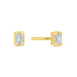 Emerald Cut Liora Bezel Studs Earring ABE-234-D-1  - Abtin & Co.