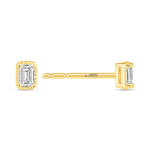 Emerald Cut Liora Bezel Studs Earring ABE-234-D-1  - Abtin & Co.