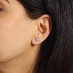 Emerald Cut Liora Bezel Studs Earring ABE-234-D-1  - Abtin & Co.