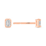 Emerald Cut Liora Bezel Studs Earring ABE-234-D-7  - Abtin & Co.