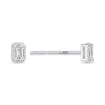 Emerald Cut Liora Bezel Studs Earring ABE-234-D-4  - Abtin & Co.