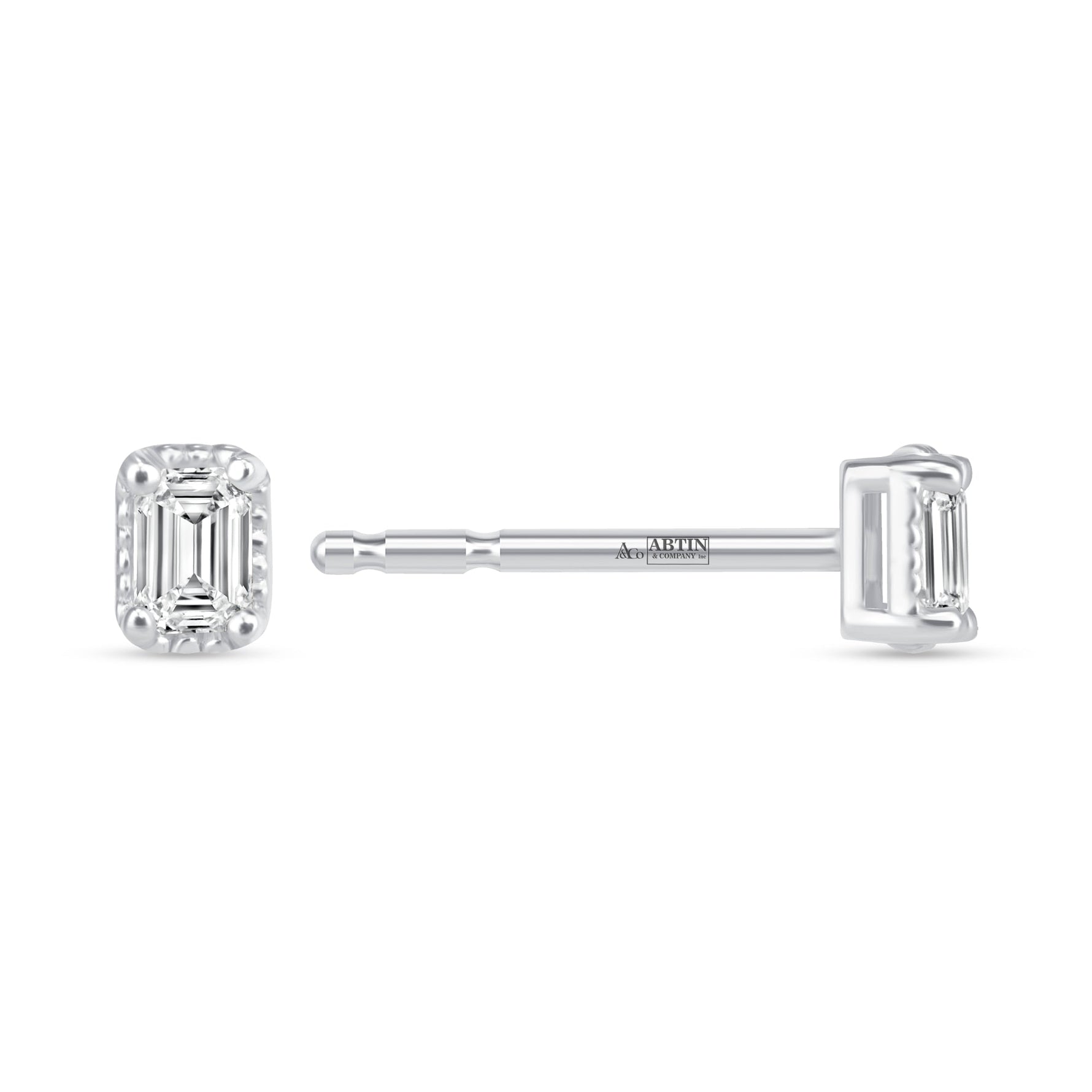 Emerald Cut Liora Bezel Studs Earring ABE-234-D-4  - Abtin & Co.