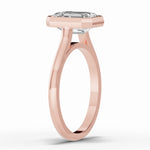 Emerald Cut Lumière Bezel Solitaire Ring ABER-104-EM-LGD  - Abtin & Co.