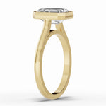 Emerald Cut Lumière Bezel Solitaire Ring ABER-104-EM-LGD  - Abtin & Co.