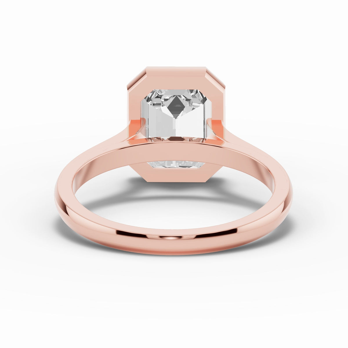 Emerald Cut Lumière Bezel Solitaire Ring ABER-104-EM-LGD  - Abtin & Co.