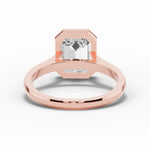 Emerald Cut Lumière Bezel Solitaire Ring ABER-104-EM-LGD  - Abtin & Co.