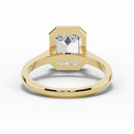 Emerald Cut Lumière Bezel Solitaire Ring ABER-104-EM-LGD  - Abtin & Co.