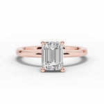 Emerald Cut Lustre Hidden Halo Solitaire Ring ABER-101-EM-LGD-11  - Abtin & Co.