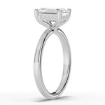 Emerald Cut Lustre Hidden Halo Solitaire Ring ABER-101-EM-LGD-6  - Abtin & Co.