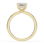 Emerald Cut Lustre Hidden Halo Solitaire Ring ABER-101-EM-LGD-1  - Abtin & Co.