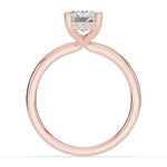 Emerald Cut Lustre Hidden Halo Solitaire Ring ABER-101-EM-LGD-11  - Abtin & Co.
