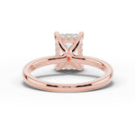 Emerald Cut Lustre Hidden Halo Solitaire Ring ABER-101-EM-LGD-11  - Abtin & Co.