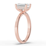 Emerald Cut Lustre Hidden Halo Solitaire Ring ABER-101-EM-LGD-11  - Abtin & Co.