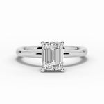 Emerald Cut Lustre Hidden Halo Solitaire Ring ABER-101-EM-LGD-6  - Abtin & Co.