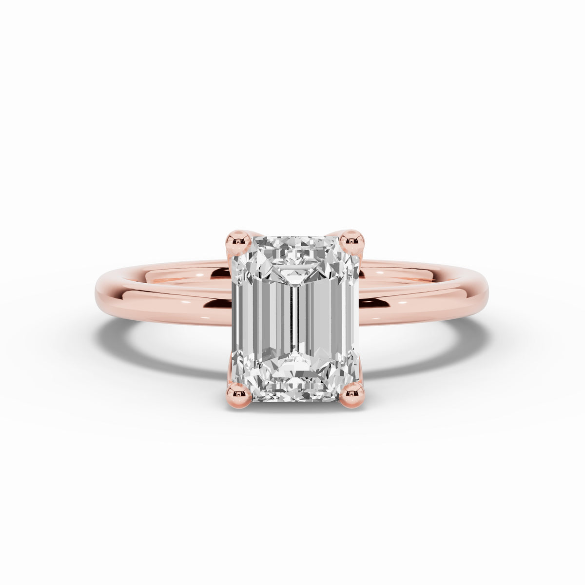 Emerald Cut Lustre Solitaire Ring ABER-100-EM-LGD-26  - Abtin & Co.