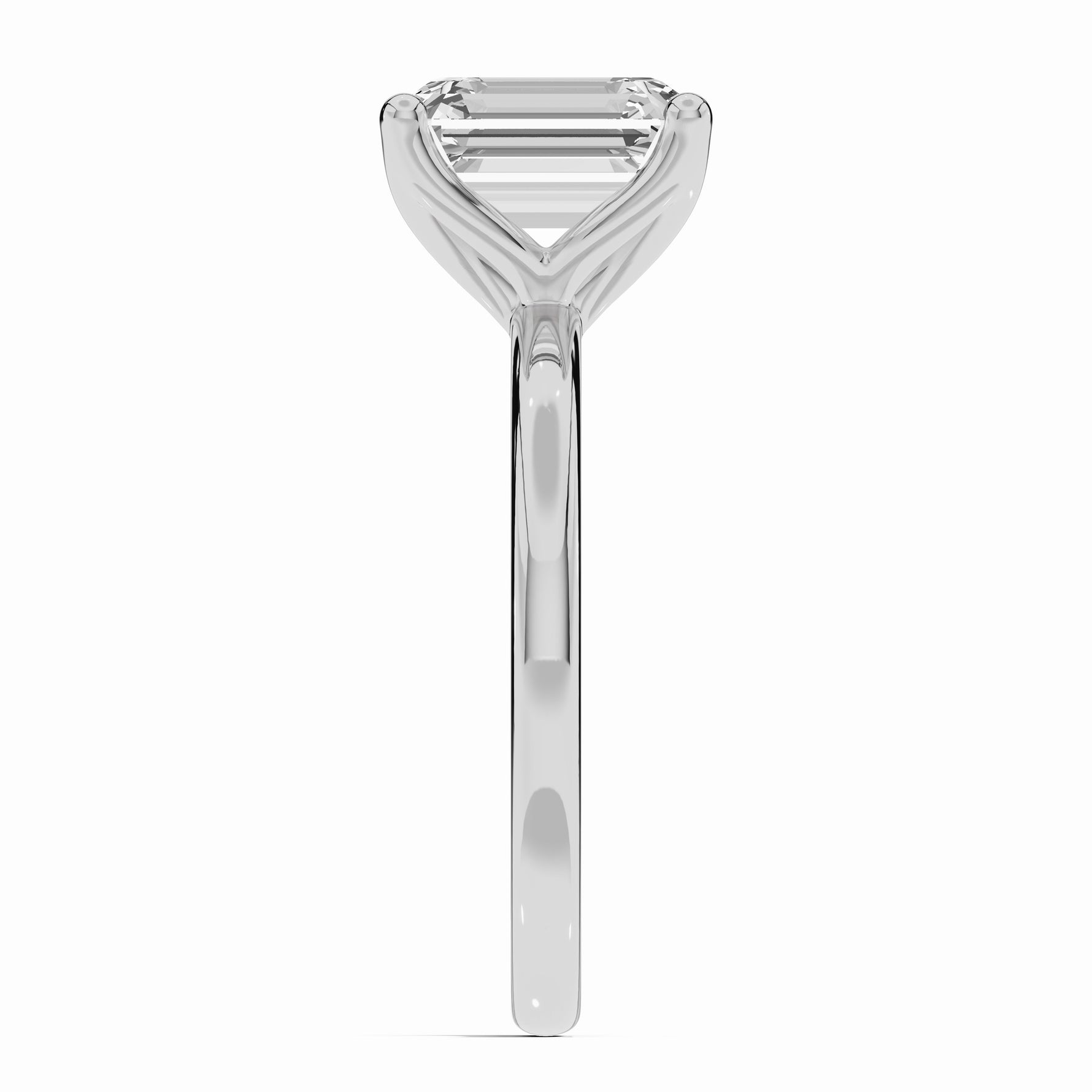 Emerald Cut Lustre Solitaire Ring ABER-100-EM-LGD-21  - Abtin & Co.