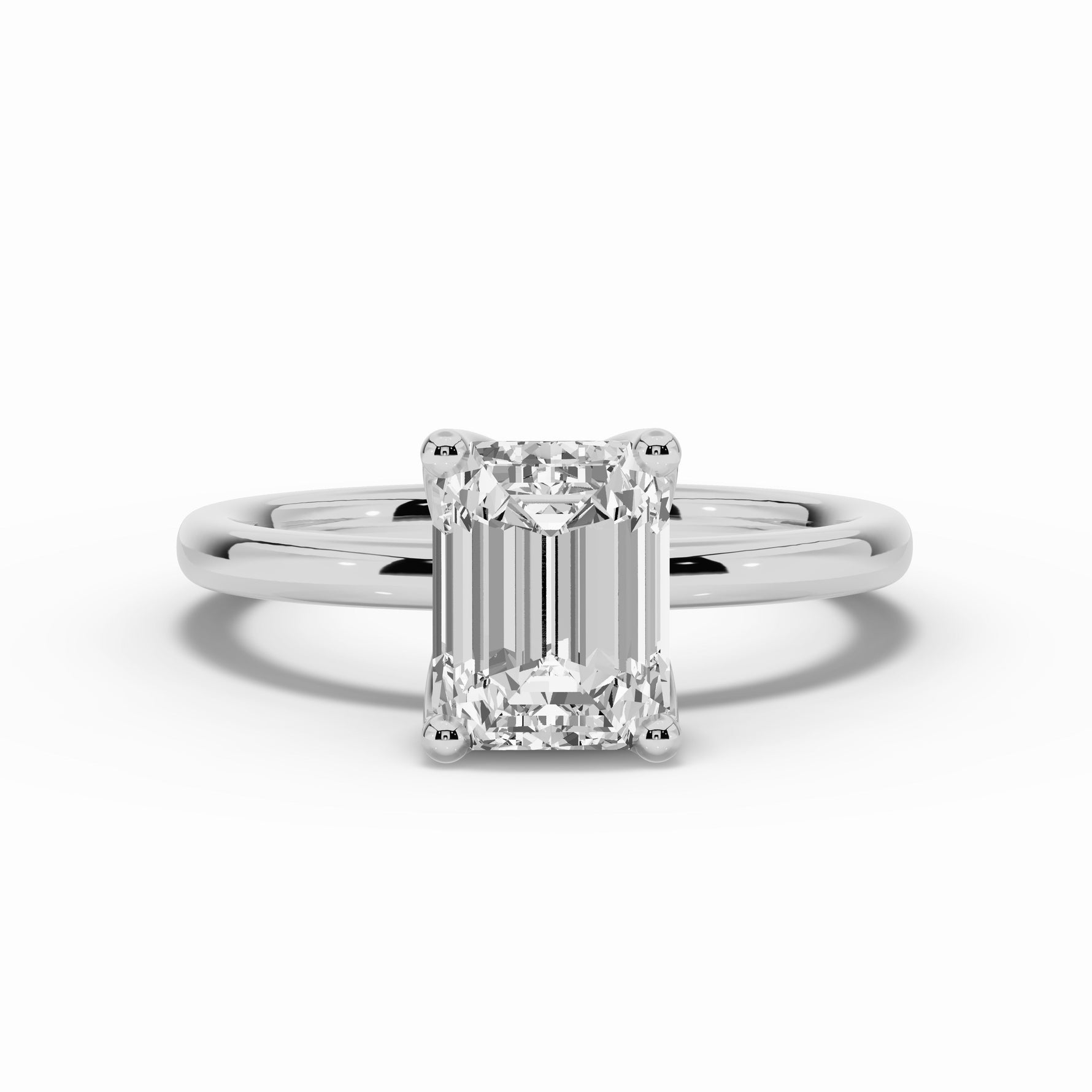Emerald Cut Lustre Solitaire Ring ABER-100-EM-LGD-21  - Abtin & Co.