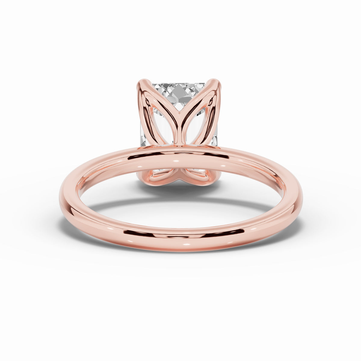 Emerald Cut Lustre Solitaire Ring ABER-100-EM-LGD-26  - Abtin & Co.