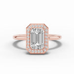 Emerald Cut Nova Halo Engagement Ring Ring ABER-108-EM-LGD-11  - Abtin & Co.