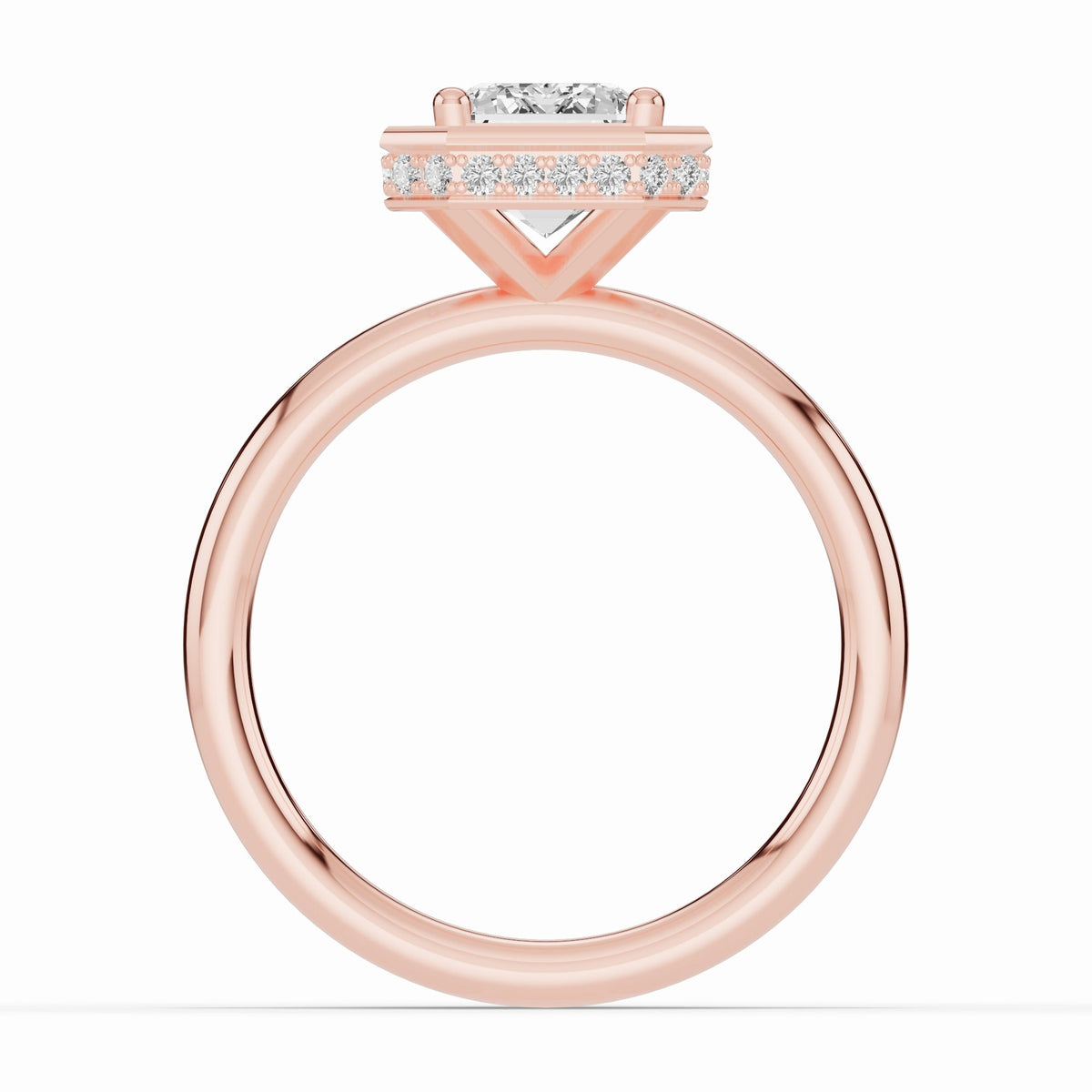 Emerald Cut Nova Halo Engagement Ring Ring ABER-108-EM-LGD-11  - Abtin & Co.