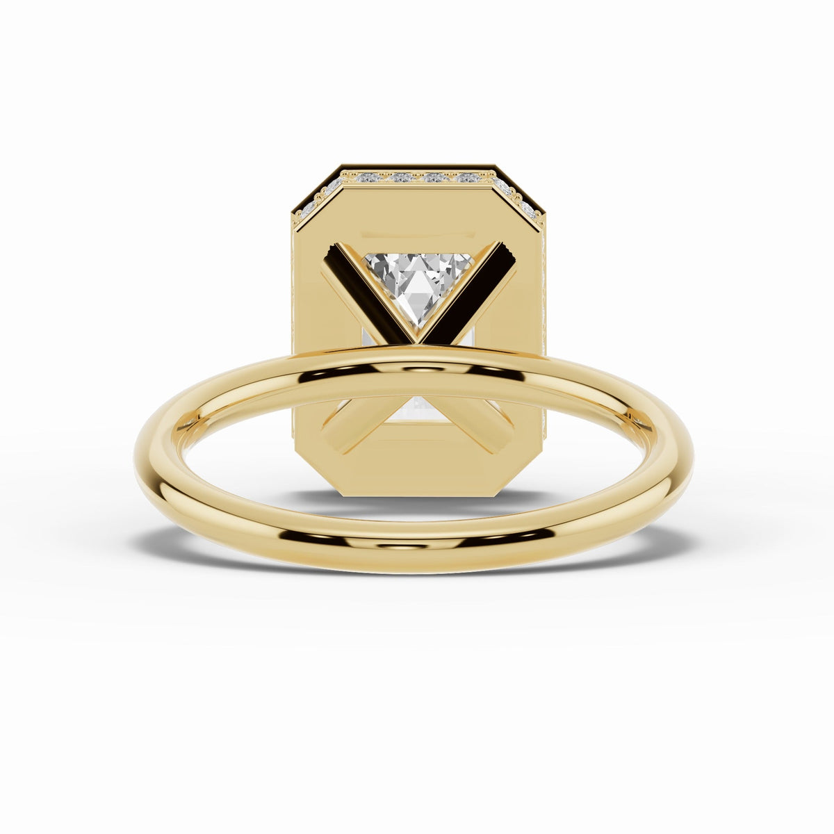 Emerald Cut Nova Halo Engagement Ring Ring ABER-108-EM-LGD-1  - Abtin & Co.