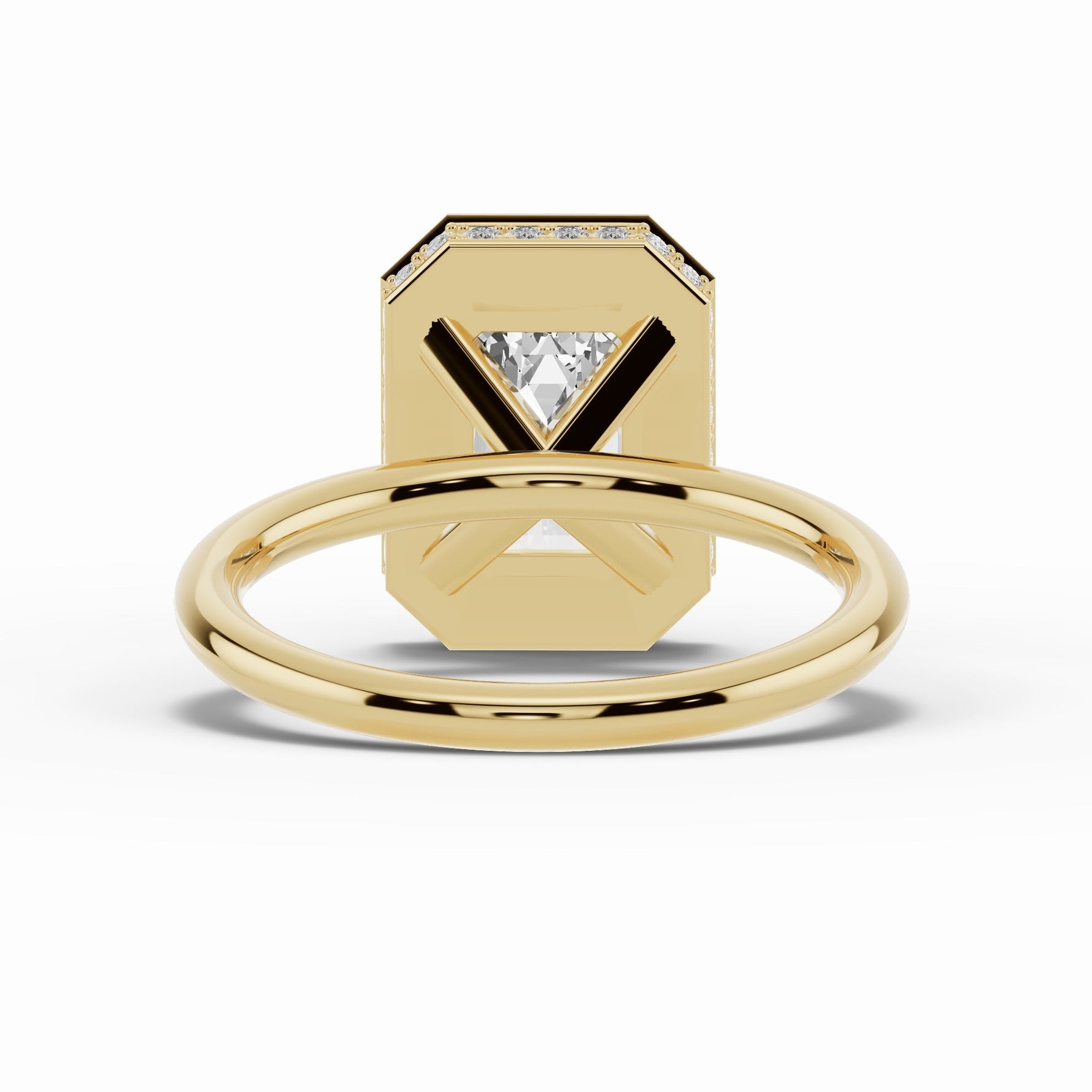 Emerald Cut Nova Halo Engagement Ring Ring ABER-108-EM-LGD-1  - Abtin & Co.