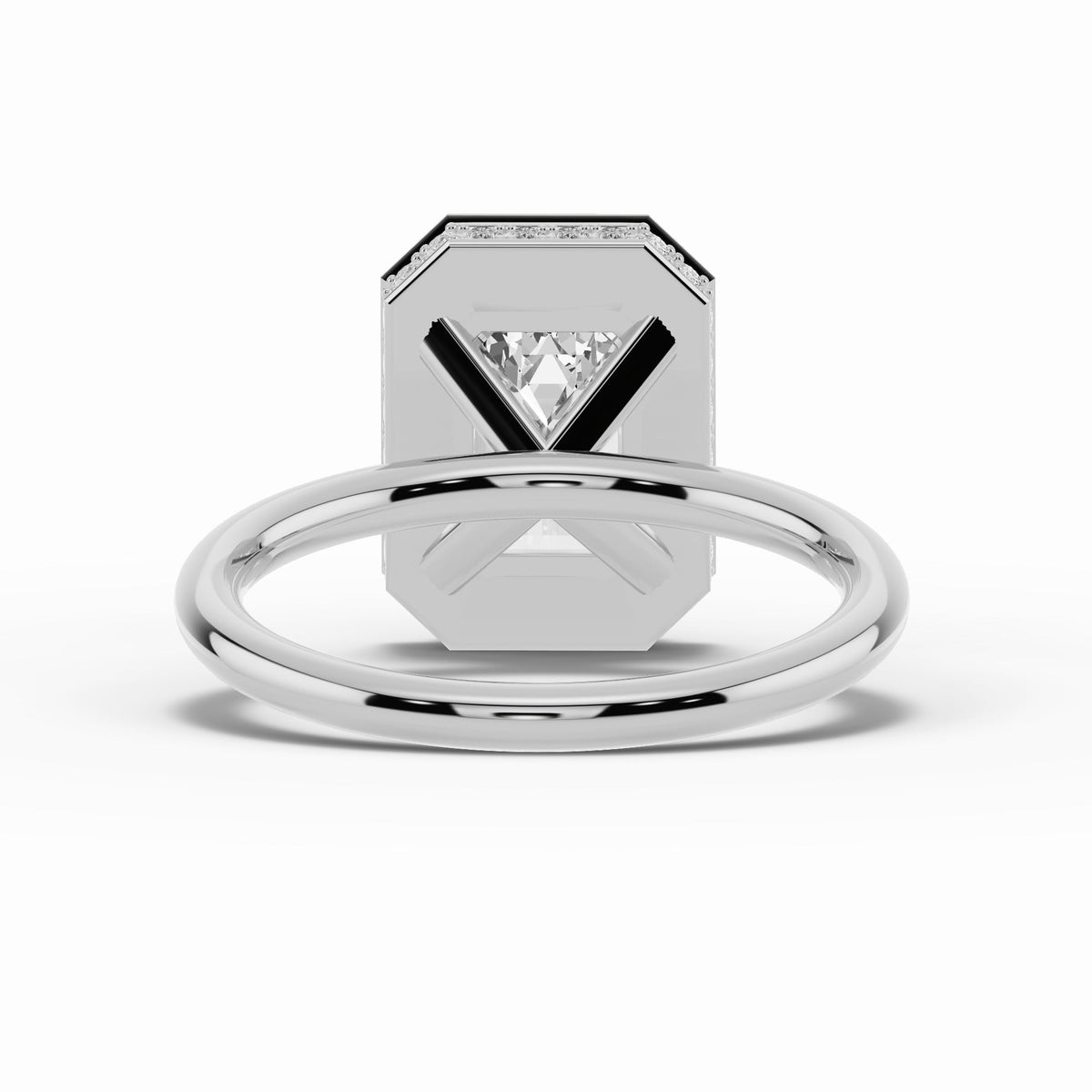 Emerald Cut Nova Halo Engagement Ring Ring ABER-108-EM-LGD-6  - Abtin & Co.