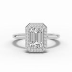 Emerald Cut Nova Halo Engagement Ring Ring ABER-108-EM-LGD-6  - Abtin & Co.