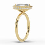 Emerald Cut Nova Halo Engagement Ring Ring ABER-108-EM-LGD-1  - Abtin & Co.