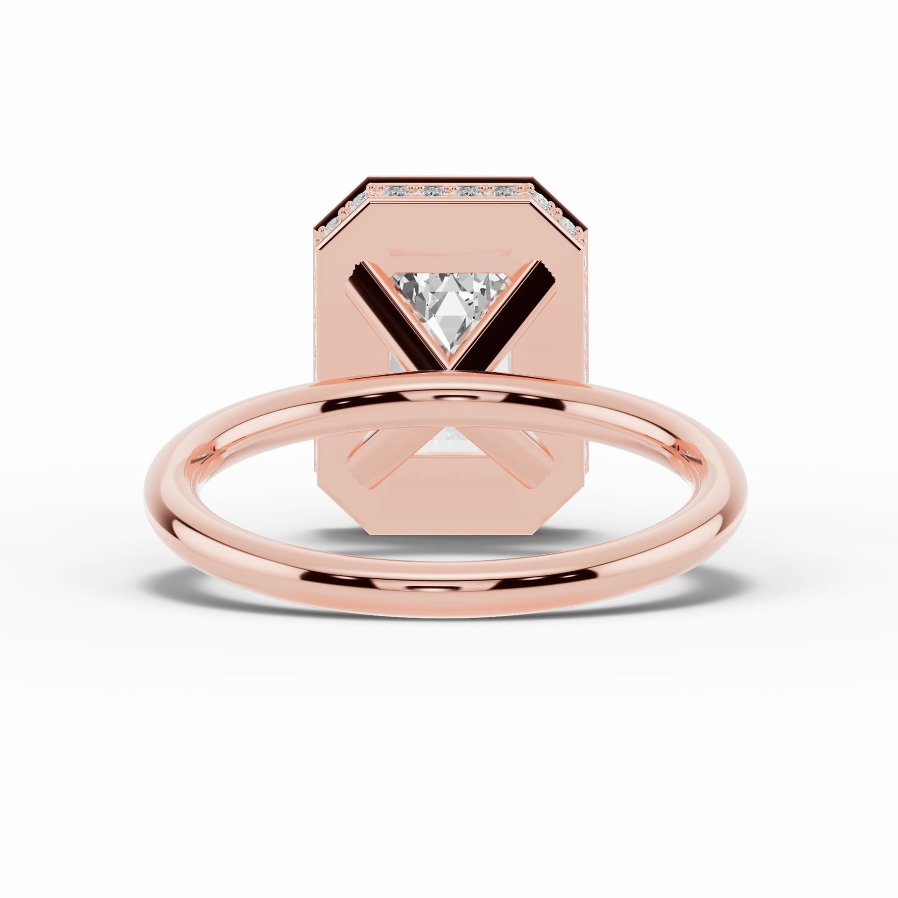 Emerald Cut Nova Halo Engagement Ring Ring ABER-108-EM-LGD-11  - Abtin & Co.
