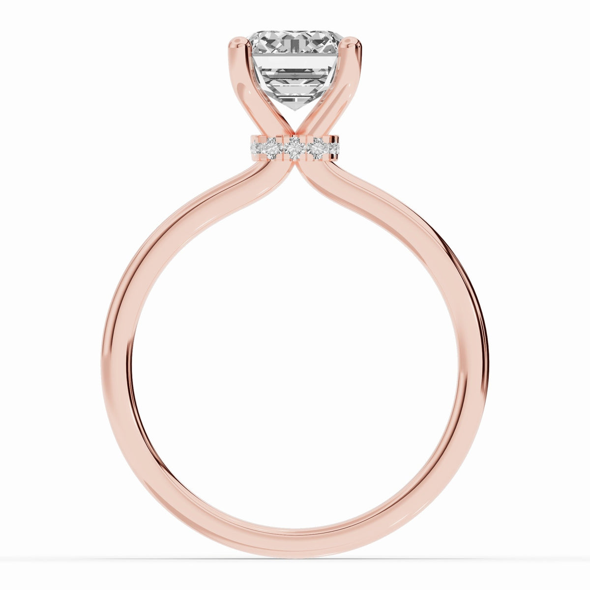 Emerald Cut Tiara Glow Solitaire Ring ABER-102-EM-LGD-11  - Abtin & Co.