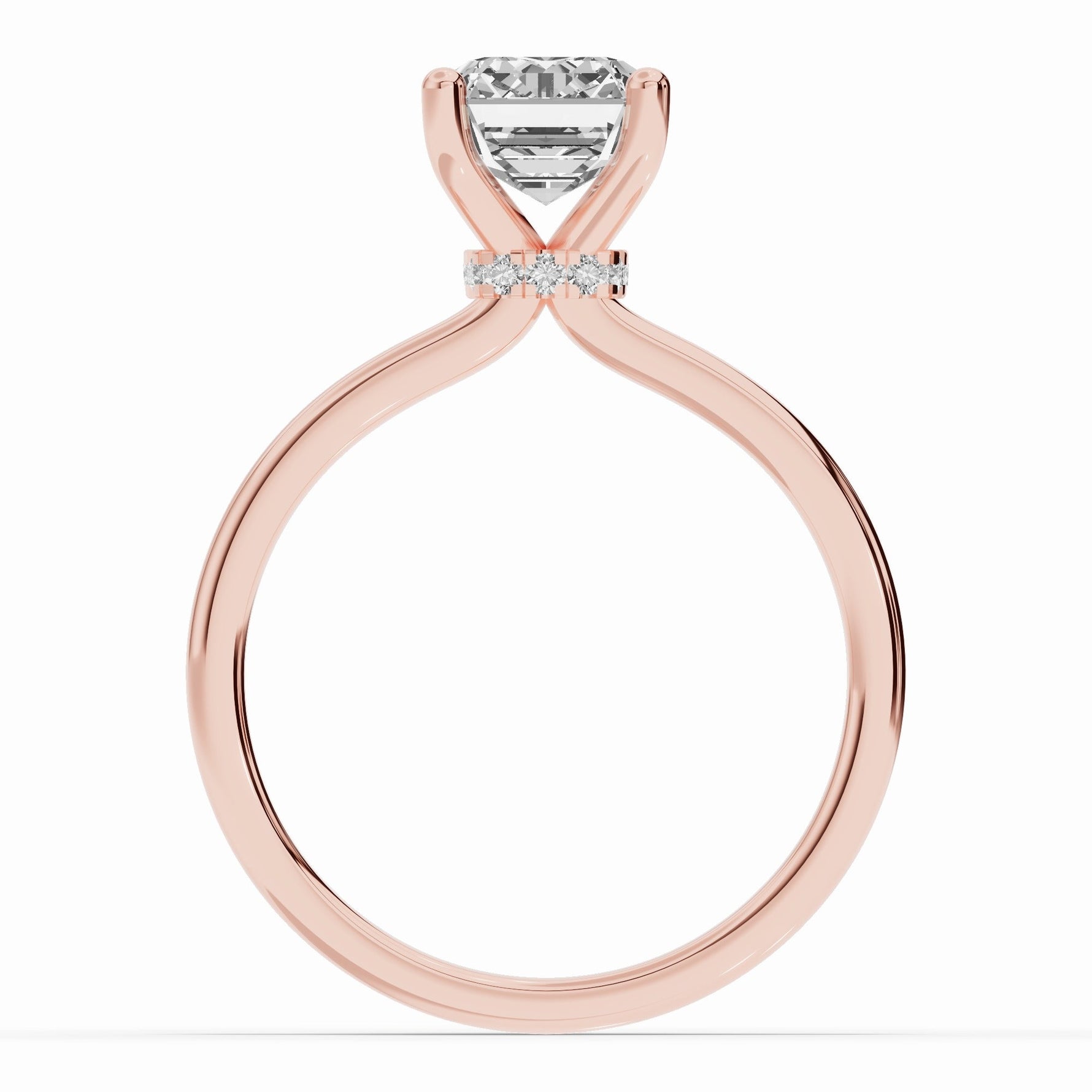 Emerald Cut Tiara Glow Solitaire Ring ABER-102-EM-LGD-11  - Abtin & Co.