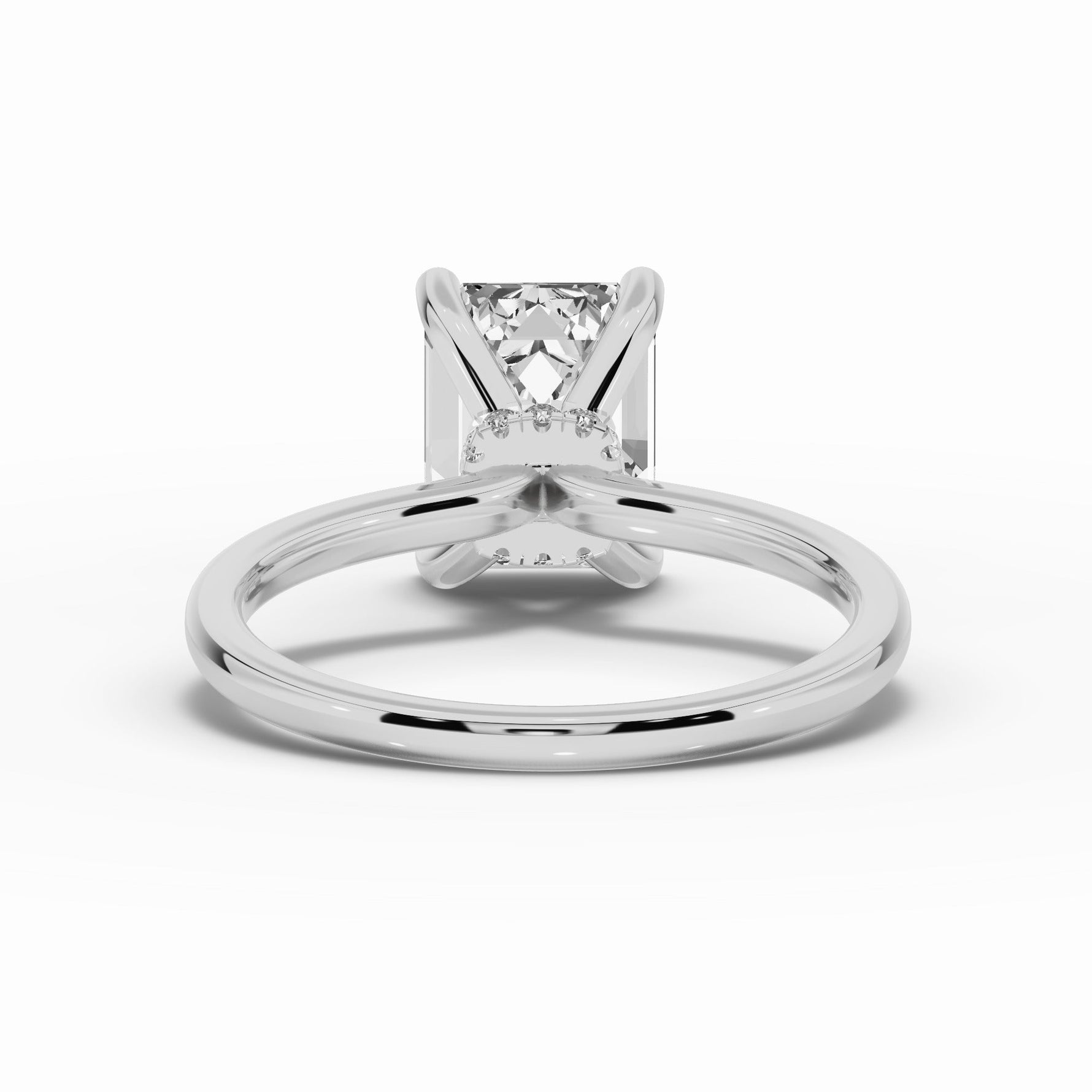 Emerald Cut Tiara Glow Solitaire Ring ABER-102-EM-LGD-6  - Abtin & Co.