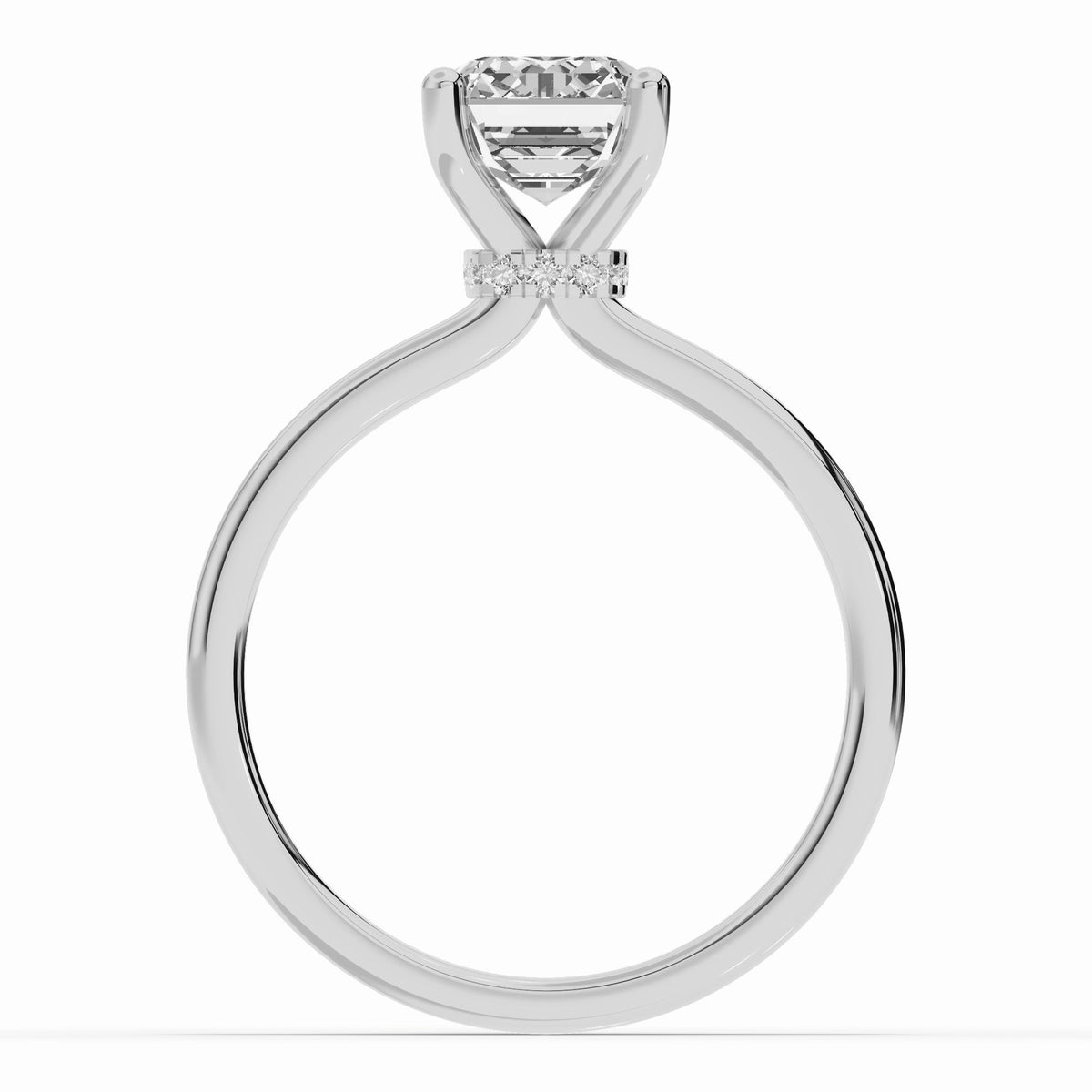Emerald Cut Tiara Glow Solitaire Ring ABER-102-EM-LGD-6  - Abtin & Co.